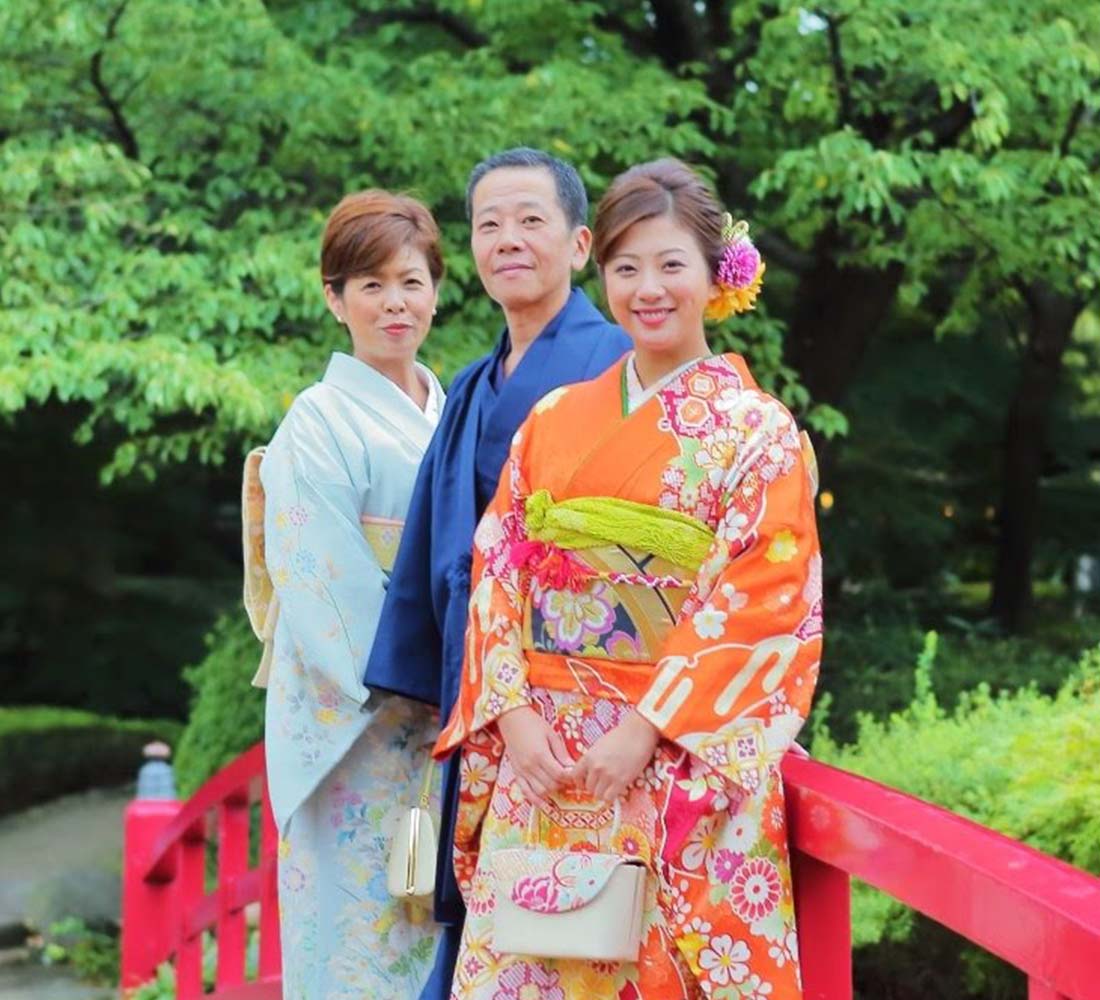 ご家族全員の着物姿の様子