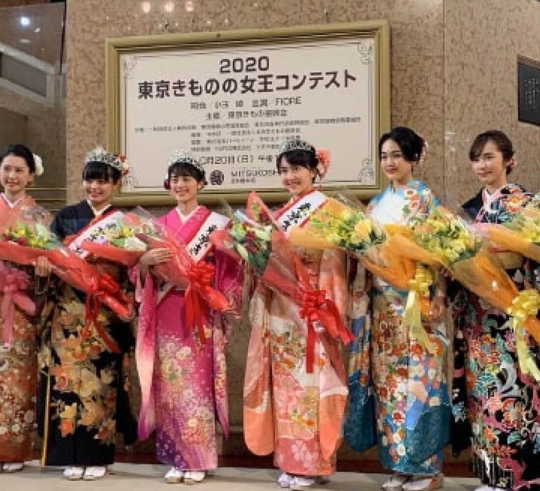 東京着物コンテスト優勝時の写真