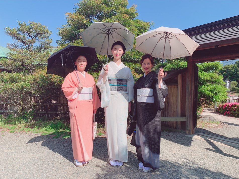 紗袷でお出かけ