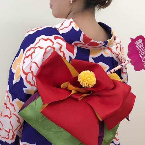 レンタル浴衣の帯結び お花