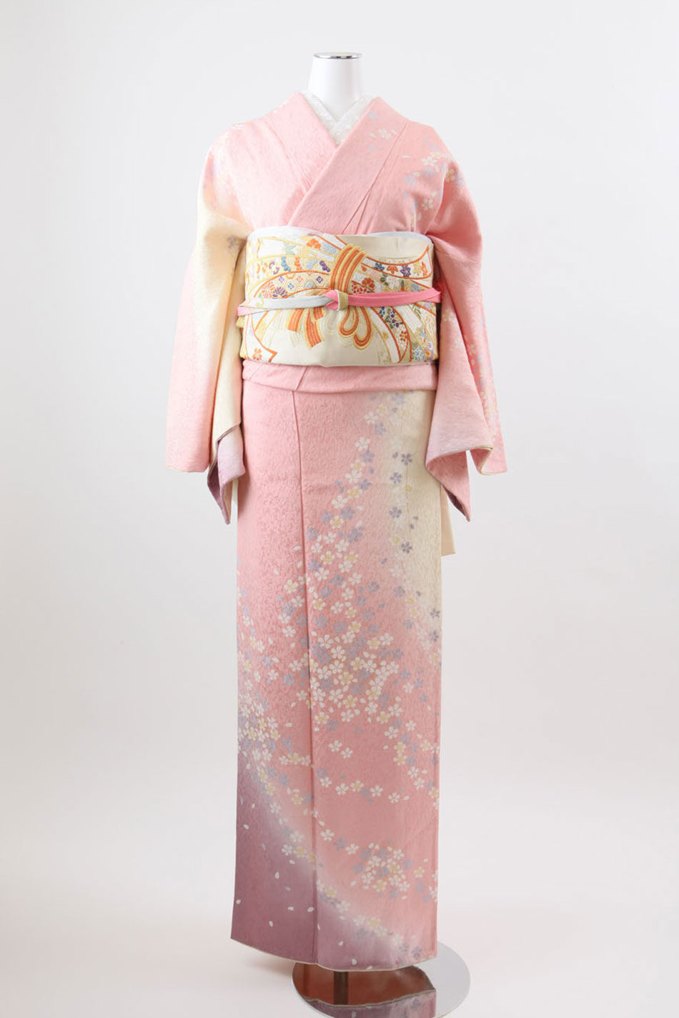訪問着 【No.P-114】ピンクの染め分け・桜の花 | 東京・銀座で着物 